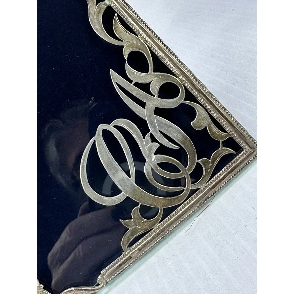 Vintage Art Deco Ornate Cast Metal Photo Frame 5x7 Silver Tone CA